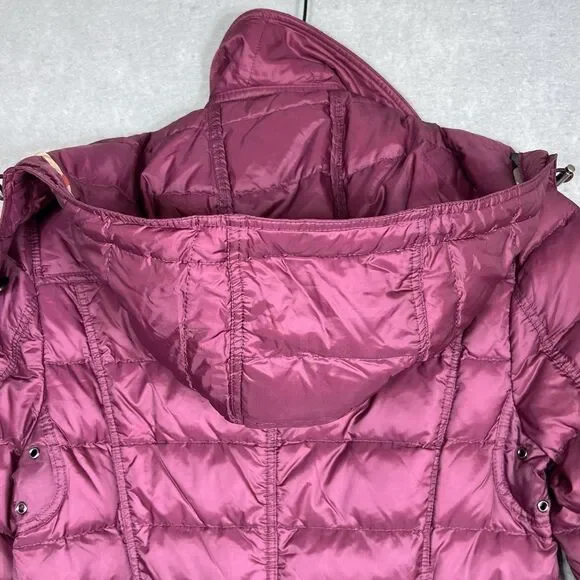 Burberry BRIT Double Breasted Parka Coat Puffer Down Hooded Belt Nova Check XS - Picture 11 of 15